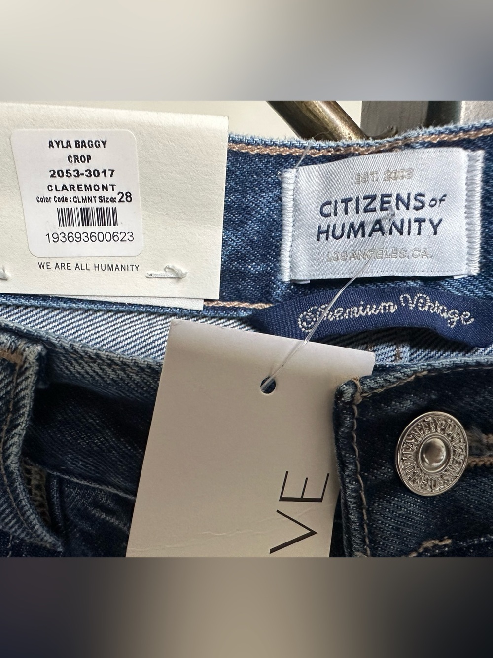 CITIZENS OF HUMANITY Ayla baggy wide leg jeans Claremont wash sz 28 NWT - Picture 6 of 10